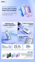 Pin sạc nhanh 22.5w REMAX RPP-582 10.000mAh dự phòng kèm cáp liền pin, đế hít chính hãng PD QC3.0 [BH 1 năm]