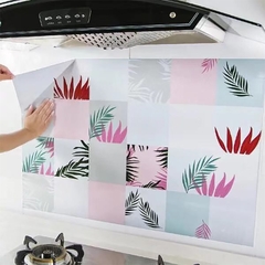 Giấy dán tường nhà bếp 60x90 chống dầu mỡ, chống nước bạc hoạ tiết Hoa Văn / pktn sale