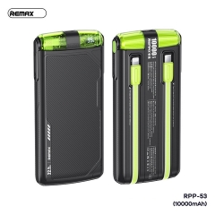 Pin sạc nhanh 22.5w REMAX RPP-53 10.000mAh dự phòng PD QC3.0 kèm cáp liền pin chính hãng [BH 1 năm]