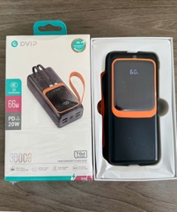 Pin sạc nhanh 66W DVIP DV- G33 30.000mAh có màn hình hiển thị % pin kèm 2 cáp liền thân, có dây treo [BH: 6 THÁNG]