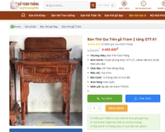 [Hàng cũ] Bàn thờ Phật, thờ Gia Tiên 2 tầng gỗ tràm nhị cấp (ngang 147, cao 136, sâu 60 cm) [mới 96%, cần thanh lý giá rẻ] / pktn sale