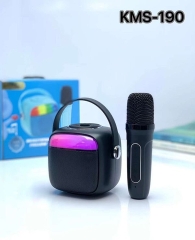 Loa karaoke mini KMS190 tặng kèm 1 micro có led [BH: 3 THÁNG]