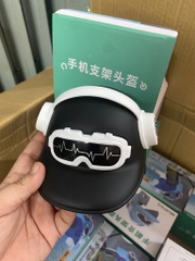 Kẹp, giá đỡ điện thoại HT513 (NÓN ĐEN+ ĐEO TAI NGHE) gắn chân kính [BH: NONE]