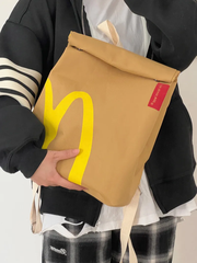 Balo túi xách, túi đeo Mcdonalds chữ M cho bé đi học, đi phượt phong cách Hàn Quốc / pktn sale