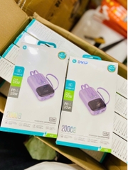 Pin sạc nhanh 66W DVIP DV-G25 20.000mAh có màn hình hiển thị % pin kèm 2 cáp liền thân, nhỏ gọn có dây đeo [BH: 6 THÁNG]