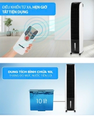 Quạt máy điều hòa hơi nước CF-AC10AR 70w bình chứa 10 lít, điều khiển từ xa, hẹn giờ tắt tiện dụng chính hãng [BH 1 năm]