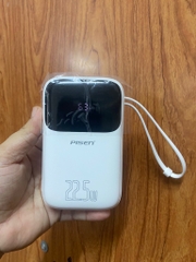 Pin sạc nhanh 22.5W PISEN D-338 dung lượng 20.000mAh có màn hình hiển thị % pin, móc treo kèm cáp Lightning iPhone liền thân [BH: 1 NĂM]