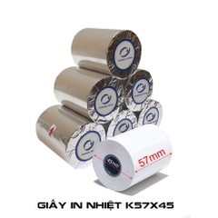 1 cuộn giấy in nhiệt K57 / K58 xịn bọc giấy bạc bên ngoài [BH: None]