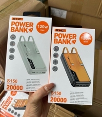 Pin sạc dự phòng sạc nhanh 120W SYC 150, 20.000mAh, kèm 2 cáp liền thân, có màn hình hiển thị % pin phối 2 màu  [BH: 1 năm]