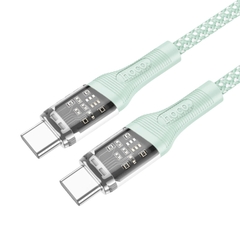 Cáp sạc nhanh 60w Hoco U111 (c-c) PD 2 đầu Type C lộ mạch chính hãng [BH 1 Năm] / pktn sale