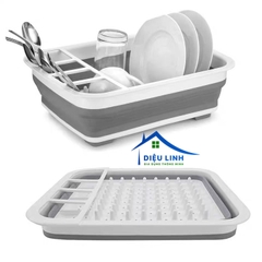 Giá úp chén kiêm rổ gấp gọn thông minh nhà bếp