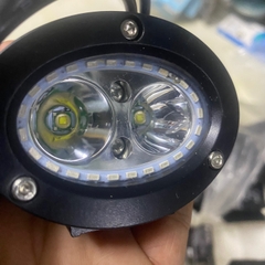 Xả lỗ- Đèn Trợ Sáng LED Bi Cầu Oval 2 Mắt Tích Hợp Viền Angel Eye 9-60V IP67 Led Lasergun