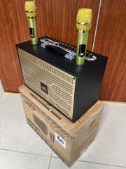 Loa bluetooth karaoke AT T9999 (bass 2 tấc) chính hãng kèm 2 micro không dây [BH 6 tháng]