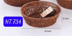 Rổ nhựa đan giả giỏ mây size 22.5cm HT.734 [BH: NONE]