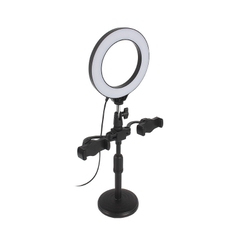 Đèn led Livestream 16cm M16 loại 1 size lớn siêu sáng 3 in 1 chữ T (2 giá đỡ kẹp điện thoại) giống mẫu DK099 / H399 [BH 1 tuần] QT2