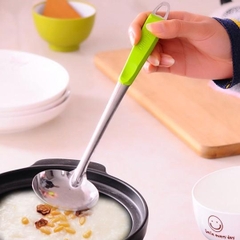Vá thìa muỗng múc canh inox cán nhựa ChuJu 28x7.5cm / pktn sale