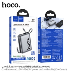 Pin sạc nhanh 22.5w HOCO Q39 20.000mAh dự phòng chính hãng kèm cáp liền pin QC3.0 PD 20w [BH 1 năm]