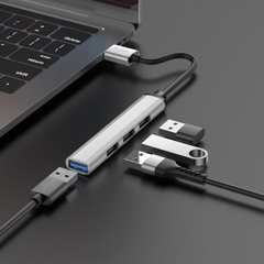 Cáp chuyển cổng USB HOCO HB26 ra usb 3.0 vs 3 usb 2.0 (hub usb) chính hãng [BH 1 năm]