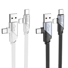Cáp sạc nhanh 60w HOCO U119 4in1 đa năng (usb / typec ra iphone lightning / type-c - 2 đầu typec) chính hãng [BH 1 năm] / pktn sale