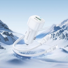 Cóc sạc nhanh 38w xe hơi BOROFONE BZ34B tẩu 1 cổng USB 1 cổng TYPE C có đèn led [BH 1 năm]