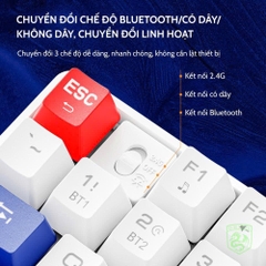 BÀN PHÍM CƠ KHÔNG DÂY BLUETOOTH DEIOG GK87 3 CHẾ ĐỘ CHÍNH HÃNG (BLUE SWITCH/RED SWITCH) [BH 1 NĂM]