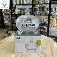 Thố đựng mứt Tết, đựng trái cây thủy tinh siêu sang Deli Glassaware DL1074B có chân [BH: NONE] 1l9c10