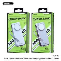 Pin sạc nhanh 45w REMAX FCP-10 10.000mAh dự phòng kèm cáp sạc liền pin chính hãng [BH 1 Năm]