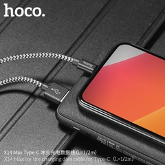 Cáp sạc nhanh 3A Hoco X14 Max 1m usb ra Type-C dây dù chính hãng [BH 1 năm]