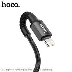 CÁP SẠC NHANH 20W HOCO X71 (C-L 1M) DÂY DÙ CỔNG TYPE C RA IPHONE LIGHTNING  2.4A DÀI 1M CHỐNG ĐỨT GÃY CHÍNH HÃNG [BH 1 NĂM]
