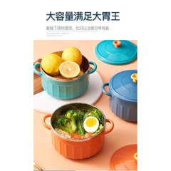 Ca, nồi úp mì có 2 quai cầm thiết kế nồi mini lồng inox chống nóng tiện lợi [BH: NONE]