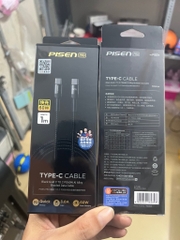 Cáp sạc nhanh 60w PISEN TC04 dây dù (c-c) 1m (2 đầu type-c ra typec) chính hãng [BH 1 năm]