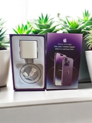Bộ sạc nhanh 25W iPhone 14 Promax Hộp tím (cóc 1 cổng Type C + Cáp Type C ra Lightning (c-l)) [BH: 6 Tháng]