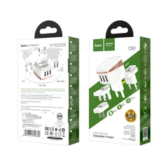 Cóc sạc nhanh 3 cổng usb Hoco C83 chính hãng kèm 3 chui rời thay thế [BH 1 năm] / pktn sale