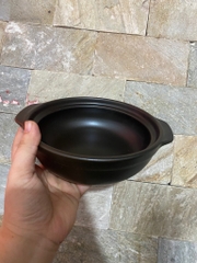 Nồi đất nắp kính chịu nhiệt 8 inch ~ 1.8L dùng kho cá, ăn mì cay tiện lợi