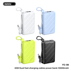 Pin sạc dự phòng REMAX FC-08 10.000mAh sạc nhanh 20w pin có màn hình LCD kèm cáp sạc liền pin chính hãng [BH 1 Năm]