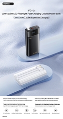 Pin sạc dự phòng REMAX FC-22 20.000mAh sạc nhanh 100w tích hợp cáp dài 70cm siêu tiện lợi