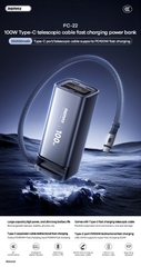Pin sạc dự phòng REMAX FC-22 20.000mAh sạc nhanh 100w tích hợp cáp dài 70cm siêu tiện lợi