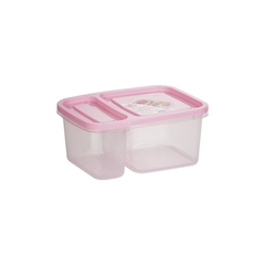 Hộp nhựa PP nguyên sinh 2 ngăn kèm nắp đậy size 19x13.5x6.5cm bảo quản rau củ, chanh ớt tiện lợi[BH: NONE]