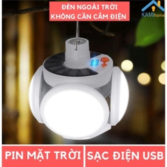 Bóng đèn led 2029 sạc năng lượng mặt trời 4 cánh 5 bóng xếp [BH 1 TUẦN]