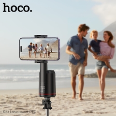 Giá đỡ điện thoại livestream HOCO K23 (Auto Face Tracking - tự động di chuyển theo gương mặt) kèm remote bluetooth chụp ảnh tự sướng (gắn được vào tripods 3 chân 2.1m) [BH 1 năm]