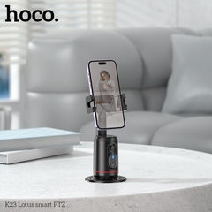 Giá đỡ điện thoại livestream HOCO K23 (Auto Face Tracking - tự động di chuyển theo gương mặt) kèm remote bluetooth chụp ảnh tự sướng (gắn được vào tripods 3 chân 2.1m) [BH 1 năm]