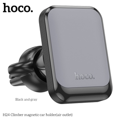 Giá đỡ điện thoại xe hơi HOCO H24 (kẹp gắn móc lỗ vent khe thông gió ô tô) hít nam châm từ magnetic chính hãng [BH 1 năm] / pktn sale