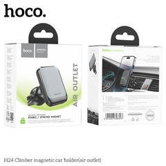 Giá đỡ điện thoại xe hơi HOCO H24 (kẹp gắn móc lỗ vent khe thông gió ô tô) hít nam châm từ magnetic chính hãng [BH 1 năm] / pktn sale