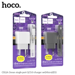 Bộ sạc QC3.0 một cổng Ocean Hoco CS12A Micro 18W chính hãng [BH 1 NĂM]