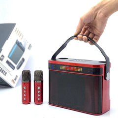 Loa bluetooth karaoke YOSD YS-224 kèm 2 micro không dây có đèn led theo nhạc siêu đẹp cực hay xách tay chính hãng [BH 6 tháng]