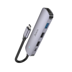 JACK CHUYỂN HOCO HB27 BỘ CHUYỂN TYPE C RA HDMI HDTV + USB3.0 + USB2.0*2 + PD TYPE C RA HDTV + USB3.0 + USB2.0*2 + PD