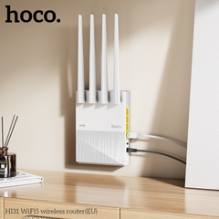 Bộ định tuyến không dây Router HOCO HI31 2.4G tốc độ 1200Gbps WIFI5 chân EU chính hãng [Bh 1 Năm]