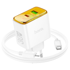 Bộ sạc nhanh 30w HOCO CS42A (c-l) (cáp type c ra iphone lightning) (1 cổng type-c vs 1 cổng usb) PD QC3.0 chính hãng [BH 1 năm]