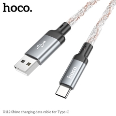 Cáp sạc nhanh 3A dây led HOCO U112 usb ra type-c chính hãng [BH 1 năm]