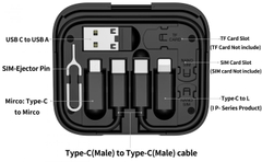 Cáp sạc nhanh 60w 3A HOCO U114 đa năng full bộ hộp đựng 4 cổng iPhone Lightning, Type C, Samsung Micro chuyển đổi thay thế linh hoạt chính hãng [BH 1 năm]